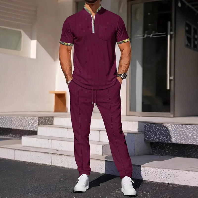 Men's Color Matching Casual Sports Suit Bigbuy
