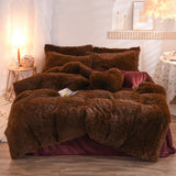 Luxury Thick Fleece Duvet Cover Queen King Winter Warm Bed Quilt Cover Pillowcase Fluffy Plush Shaggy Bedclothes Bedding Set Winter Body Keep Warm Bigbuy