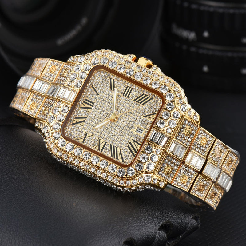 Men's Square Fashion Trend Full Diamond Watch Bigbuy
