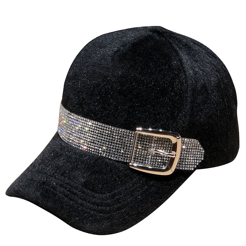 Street Fashion Diamond Baseball Korean Fashion Winter Warm Outdoor All-matching Peaked Cap Bigbuy