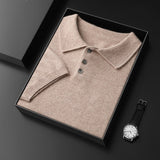 Men's Elbow-sleeved Top Polo Collar Cashmere T-shirt Bigbuy