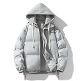 Fake Two-piece Cotton-padded Coat Thickened Hooded Warm Jacket Bigbuy