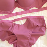 Small Chest Push Up Big Underwear Women's Hollow Soft Wire Accessory Breast Push Up 34 Bra Set Bigbuy