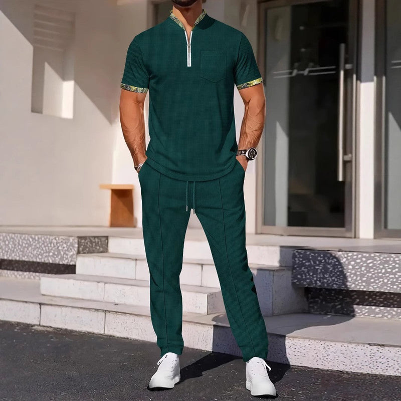 Men's Color Matching Casual Sports Suit Bigbuy