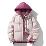 Fake Two-piece Cotton-padded Coat Thickened Hooded Warm Jacket Bigbuy