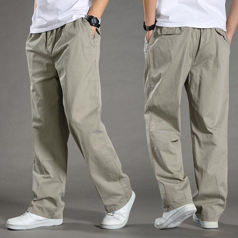 Men's Overalls Cotton Loose Casual Pants Straight Trousers Bigbuy