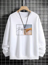 Street Style Men's Hand Printed Sweatshirt Bigbuy