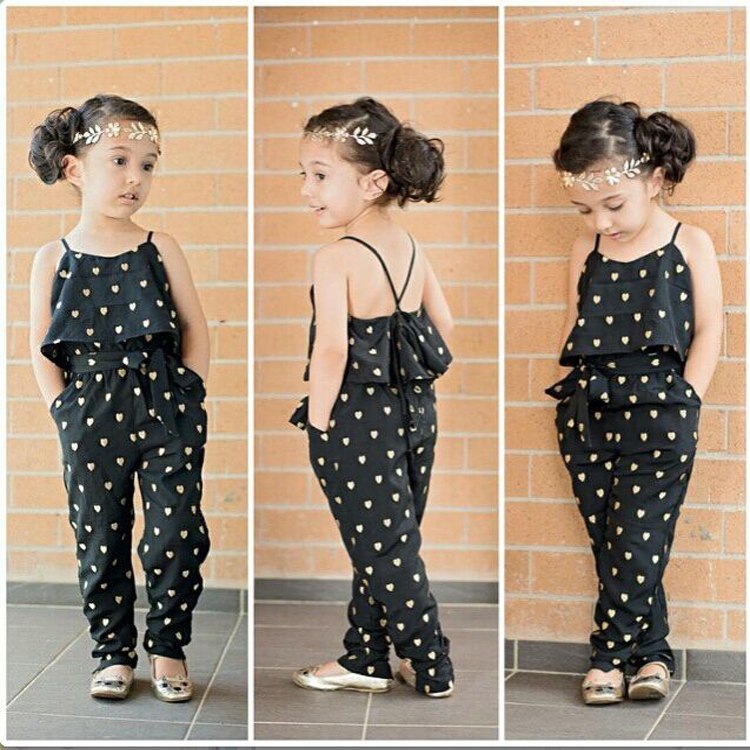 Fashion Summer Kids Girls Clothing Sets Cotton Sleeveless Polka Dot Strap Girls Jumpsuit Clothes Sets Outfits Children Suits Bigbuy