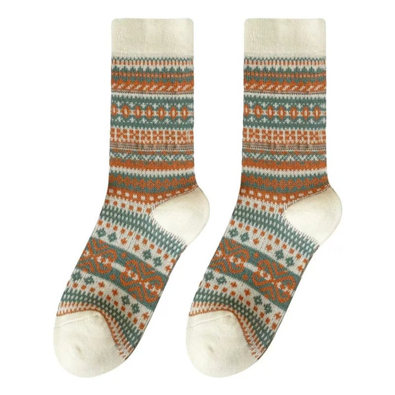 Women's Bunching Retro Mid-calf Socks Ethnic Style Bigbuy