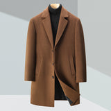 Men's Business Casual Woolen Trench Coat Bigbuy