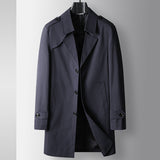 Mid-length Lapel Single Breasted Medium Youth Young Luxury Business Casual Trench Coat Bigbuy