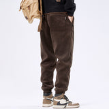Autumn And Winter Ankle-tied Japanese Corduroy Retro Casual Sports Pants Men Bigbuy