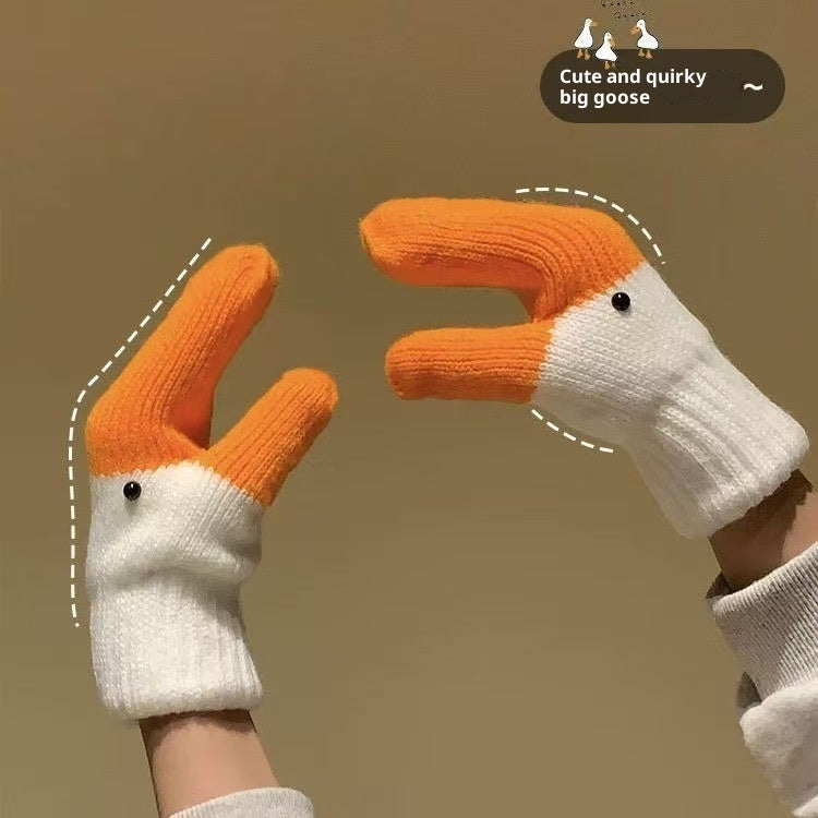 Handmade Funny Swan Knitted Knitting Wool Gloves Bigbuy