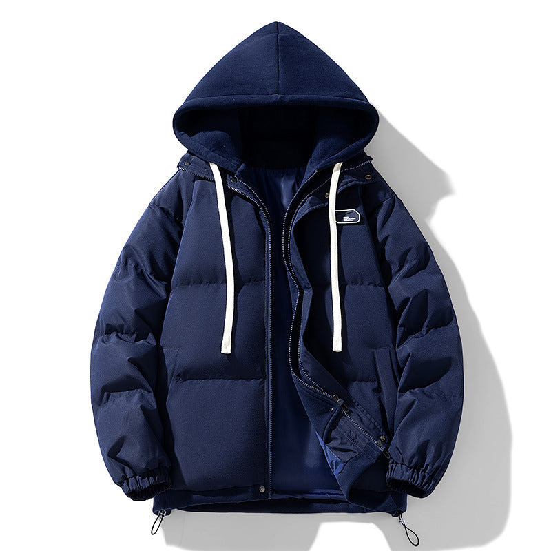 Fake Two-piece Cotton-padded Coat Thickened Hooded Warm Jacket Bigbuy