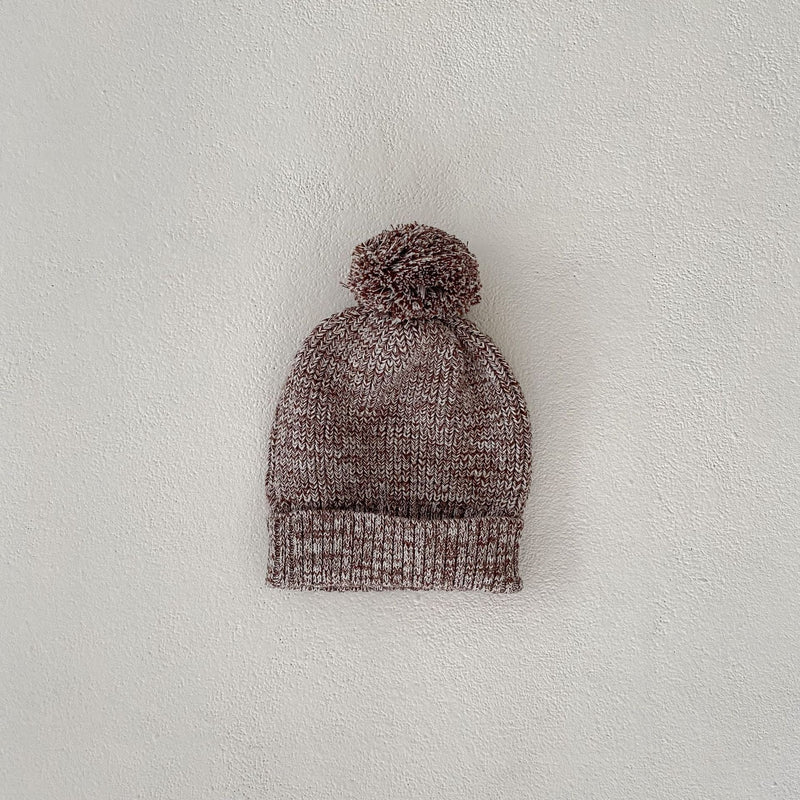 Infant Baby Girl Mixed Color Thick Needle Pullover Pants Pullover Fur Ball Knitted Hat 3-piece Set Bigbuy