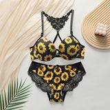 Women's Chrysanthemum Style Sexy Lingerie Set Bigbuy
