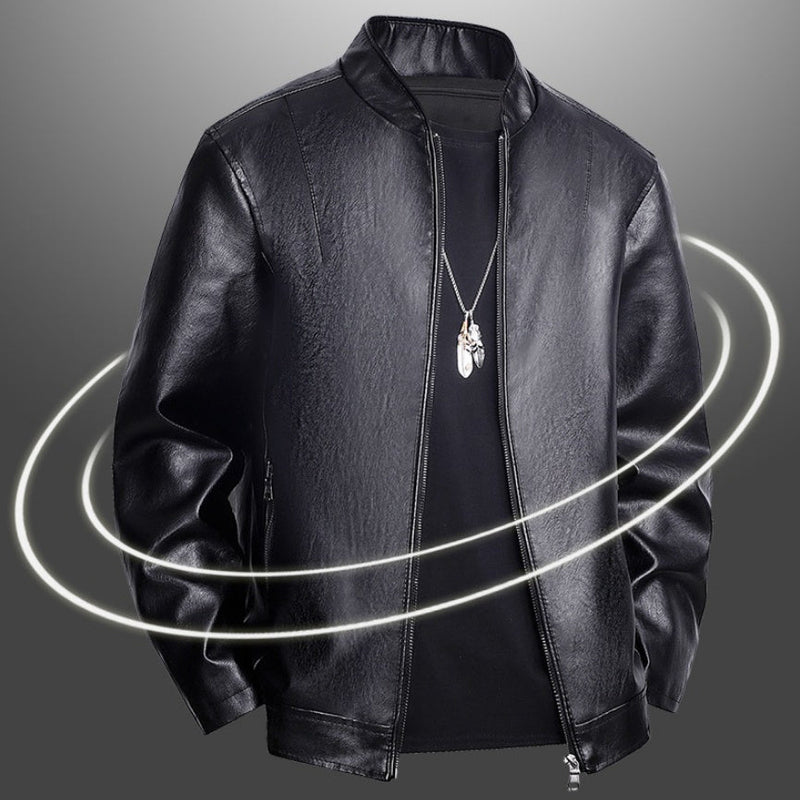 Slim-fit Leather Coat Men's Casual Jacket Bigbuy