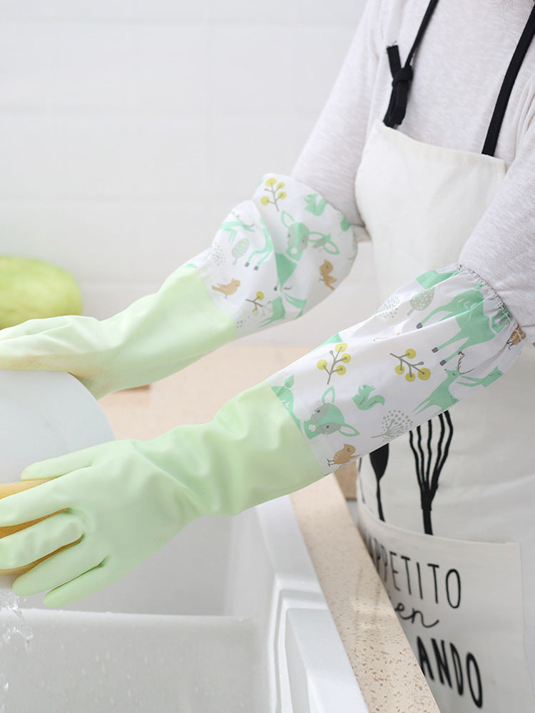 Cleaning Rubber Single Layer Thin Extended Waterproof Gloves Bigbuy