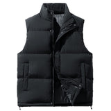 Men's Plus Size Stand Collar Sleeveless Waistcoat Warm Down Cotton Vest Bigbuy