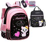 Kids School Cute Cat Print Backpack Bigbuy