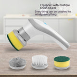 Electric Cleaning Brush 4 In 1 Spinning Scrubber Handheld Electric Cordless Cleaning Brush Portable Bigbuy