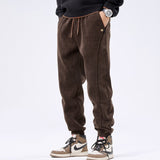 Autumn And Winter Ankle-tied Japanese Corduroy Retro Casual Sports Pants Men Bigbuy