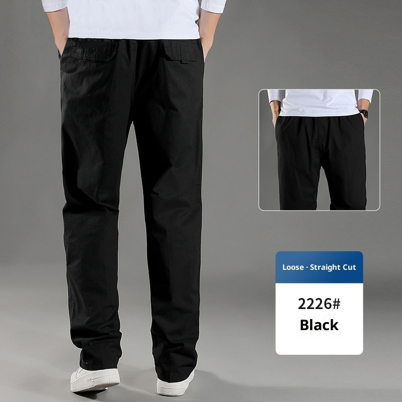 Men's Overalls Cotton Loose Casual Pants Straight Trousers Bigbuy