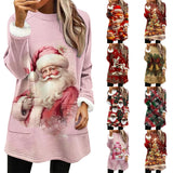 Snowman Digital Printing Casual Wide-sleeved Velvet Loose Sweater Bigbuy