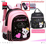 Kids School Cute Cat Print Backpack Bigbuy