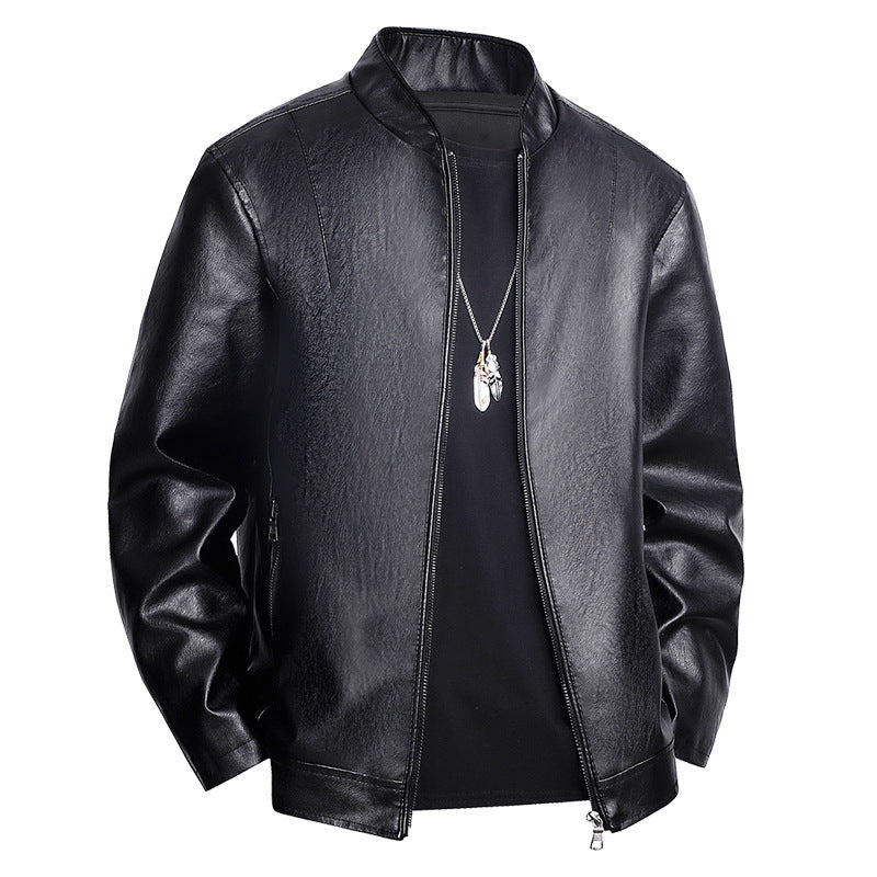Slim-fit Leather Coat Men's Casual Jacket Bigbuy