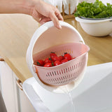 Portable detachable double-layer hollow fruit and vegetable cleaning drain basket Washed rice noodles Bigbuy