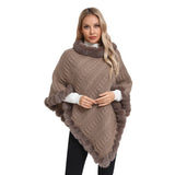Fur Collar Oversized Knit Pullover Shawl Cloak Bigbuy