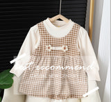 Baby Girl Round-neck Long-sleeved Dress Suit Bigbuy