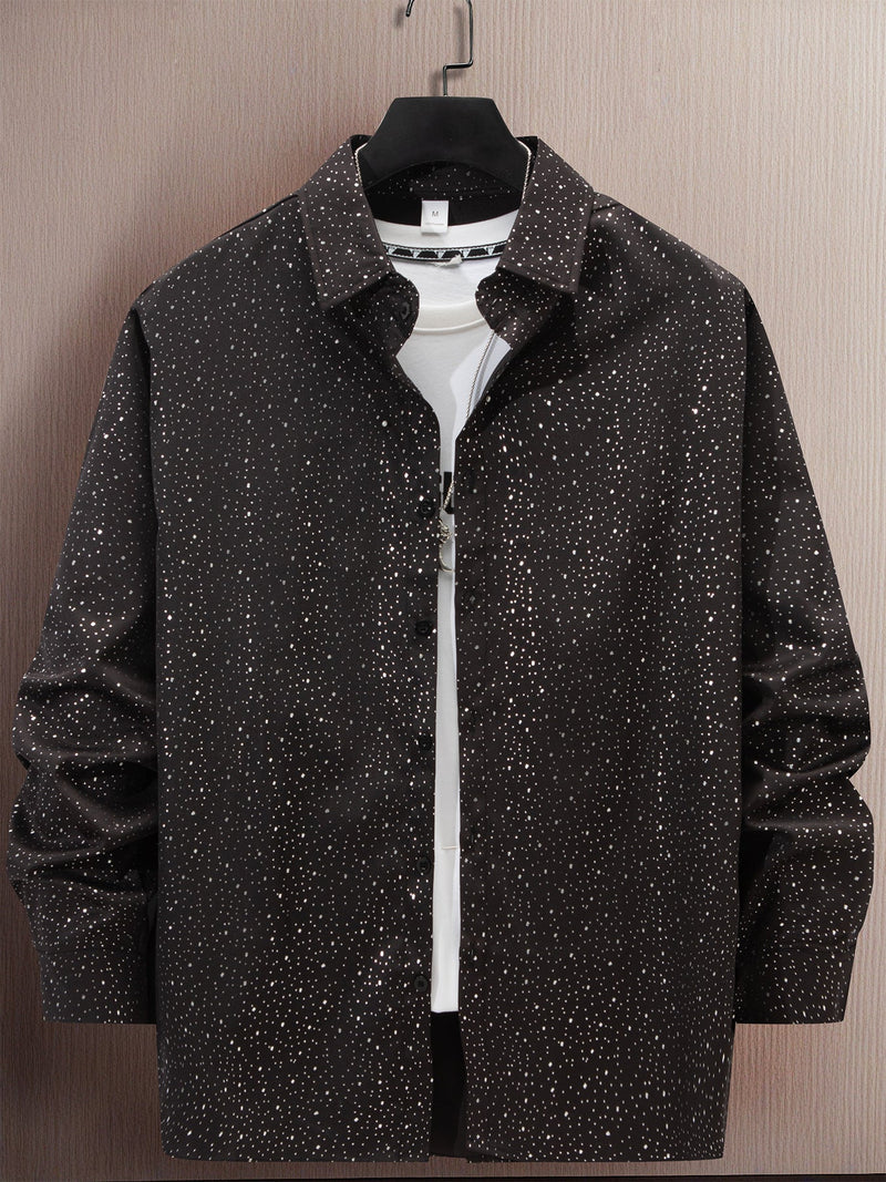 Polka Dot Bronzing Printed Casual Long Sleeve Shirt Bigbuy