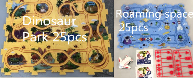 Children Puzzle Electric Railroad Speeder DIY Assembly Electric Car Automatic Rail City Scene Construction Education Toy Gift Bigbuy