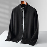 Pure Wool Men's Stand Collar Simple Sweater Bigbuy