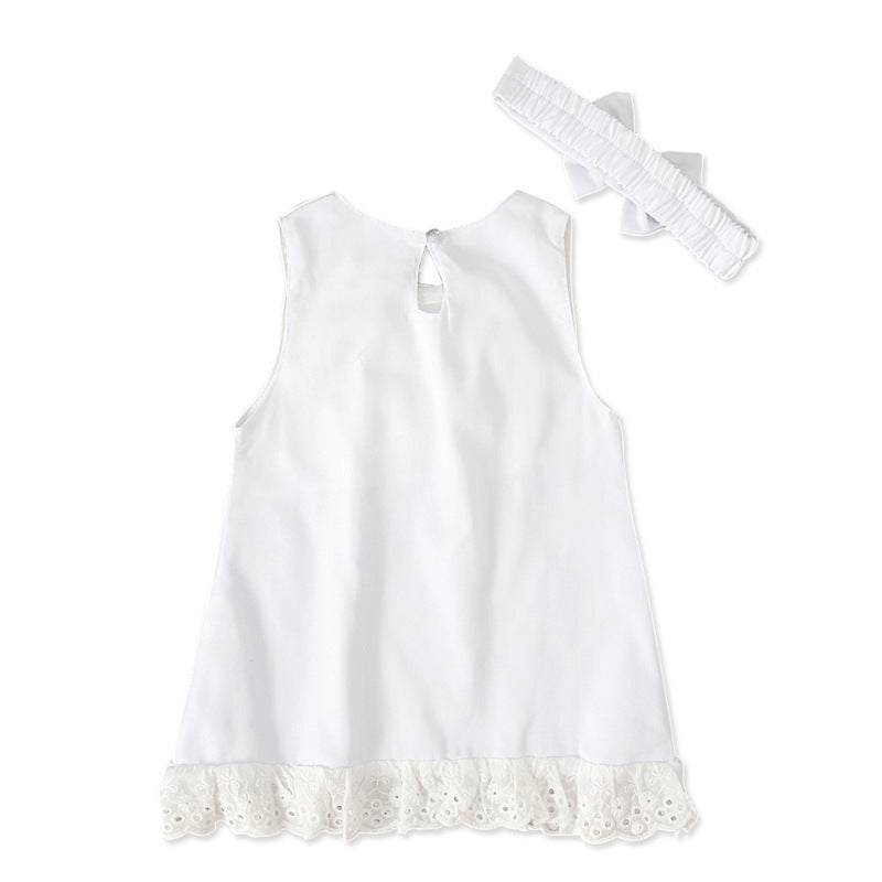Girls baby sleeveless bow skirt Bigbuy