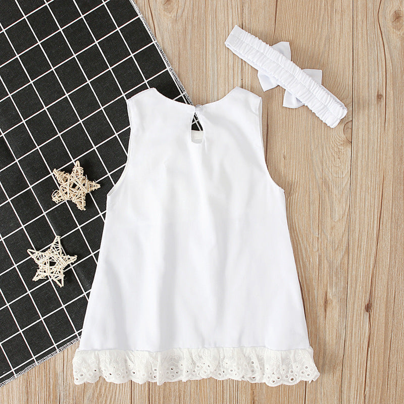 Girls baby sleeveless bow skirt Bigbuy