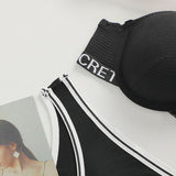 Sexy Lingerie Set, Featuring A Backless, Push-up, And Supportive Bra With Lettered Shoulder Straps. Bigbuy