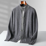 Pure Wool Men's Stand Collar Simple Sweater Bigbuy