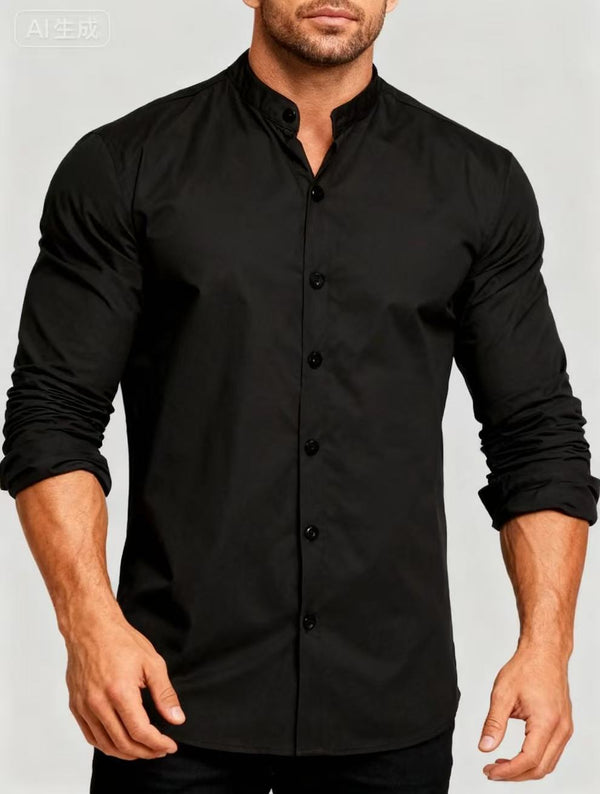 Teenage Men's Stand-up Collar Shirt Bigbuy