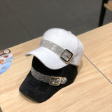 Street Fashion Diamond Baseball Korean Fashion Winter Warm Outdoor All-matching Peaked Cap Bigbuy