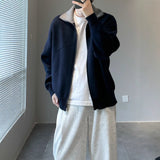 Barne Style Contrast Color Knitted Cardigan Sweater For Men Bigbuy