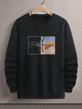Street Style Men's Hand Printed Sweatshirt Bigbuy
