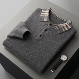 POLO Lapel Pullover Multicolor Casual Loose Cashmere Knitted Bottoming Shirt Bigbuy