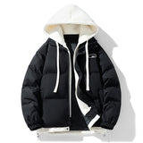 Fake Two-piece Cotton-padded Coat Thickened Hooded Warm Jacket Bigbuy