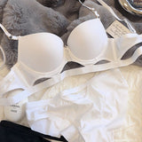 Small Chest Push Up Big Underwear Women's Hollow Soft Wire Accessory Breast Push Up 34 Bra Set Bigbuy