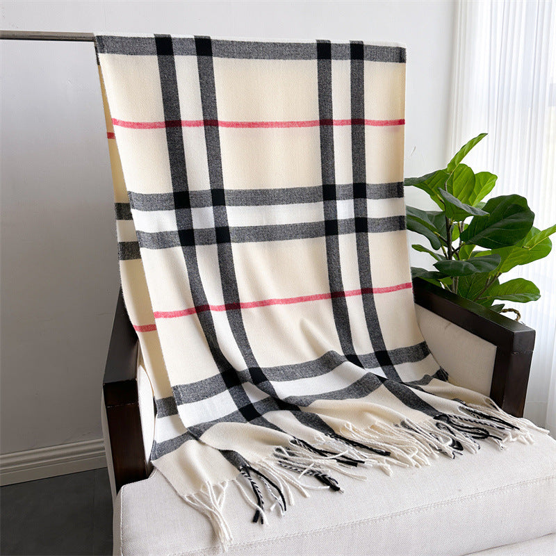 Cashmere-like Plaid Warm Shawl Scarf Unisex All-matching Bigbuy