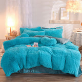 Luxury Thick Fleece Duvet Cover Queen King Winter Warm Bed Quilt Cover Pillowcase Fluffy Plush Shaggy Bedclothes Bedding Set Winter Body Keep Warm Bigbuy