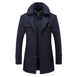 Men's Woolen Coat Fashion Double Collar Cold-resistant Bigbuy